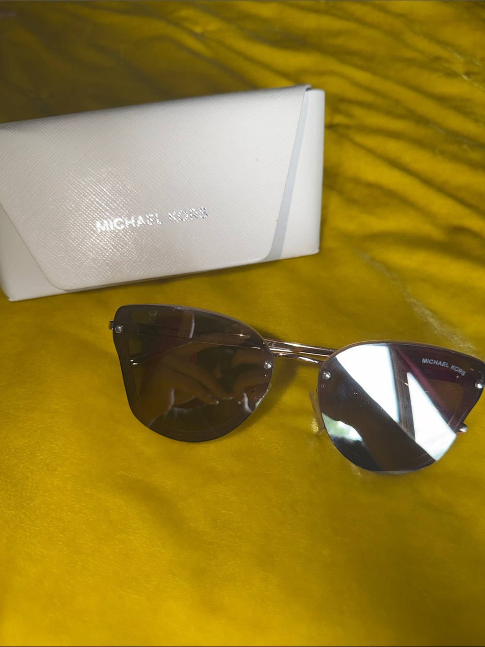 Michael Kors Rose Gold Frame Sunglasses with mirrored Lenses
